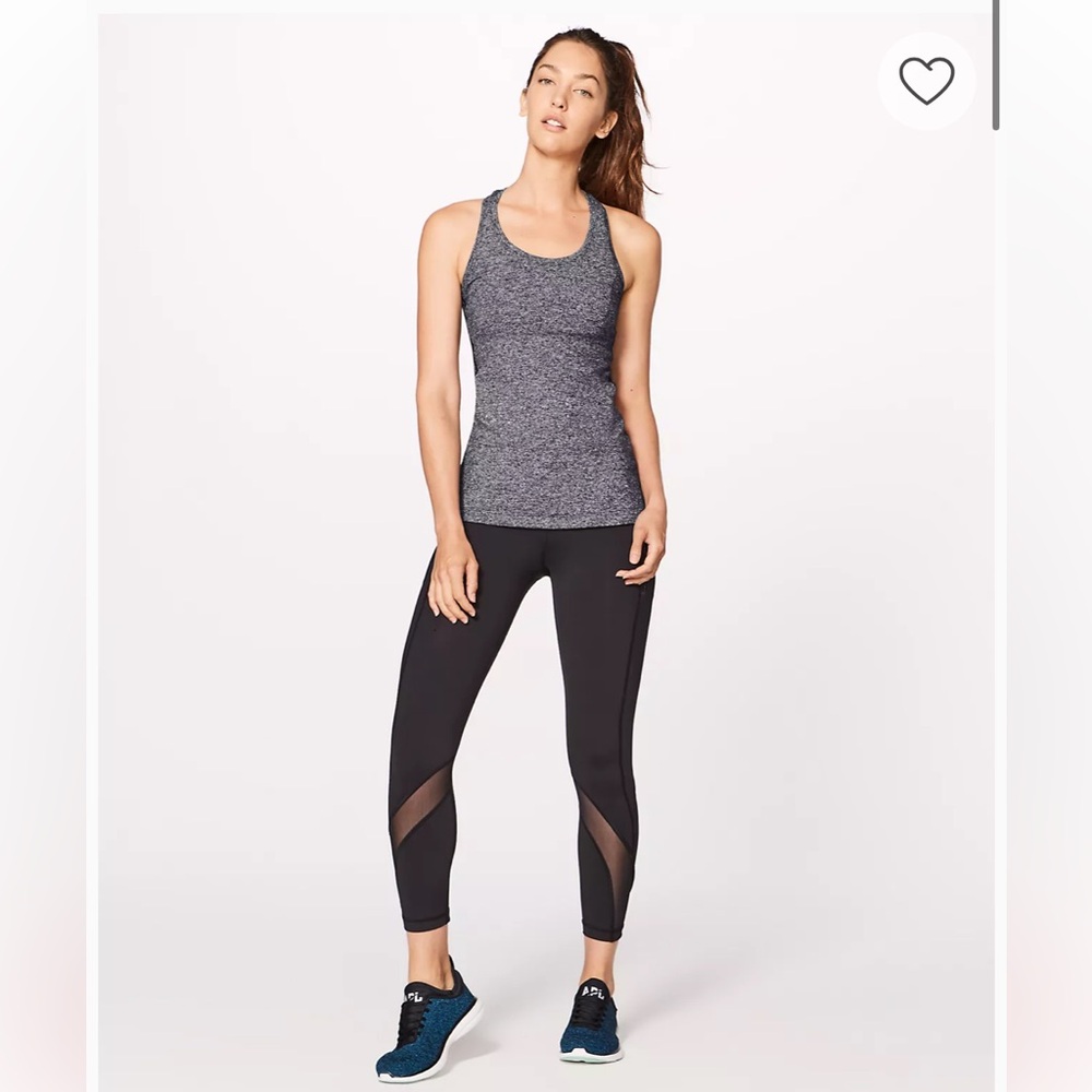 Lululemon Cool Racerback Tank Top Size 10 in Heathered Black